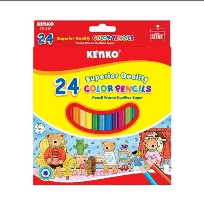 

PENSIL WARNA PANJANG / COLORED PENCILS SUPERIOR QUALITY NON-WOOD - KENKO CP-24F CLASSIC 24 WARNA