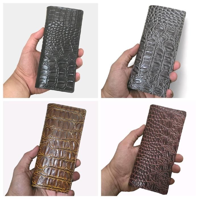 Dompet Panjang tipis kulit asli motif buaya Pria