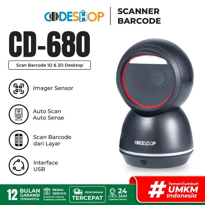 Stok Baru Codeshop CD-680 / CD680 / CD 680 Scanner Barcode Auto Sense Scan