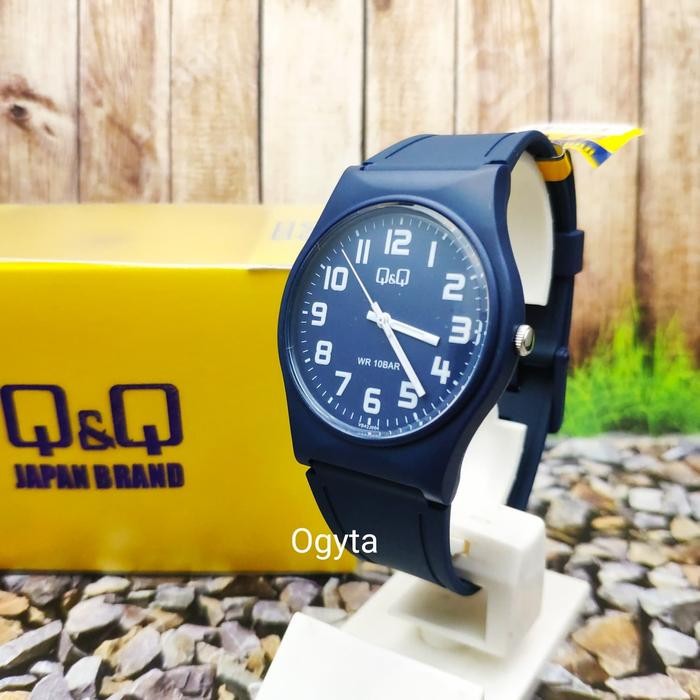 Q&Q QQ Analog Jam Tangan Unisex Karet Biru VS42J004Y Original