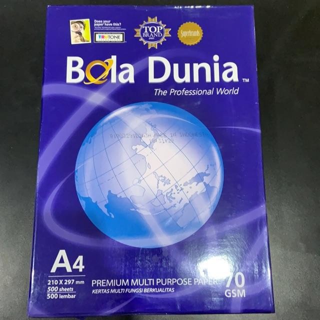 

Bola Dunia Kertas HVS A4 75 gr 1 Rim 500 Lembar 21 x 29.7 Cm