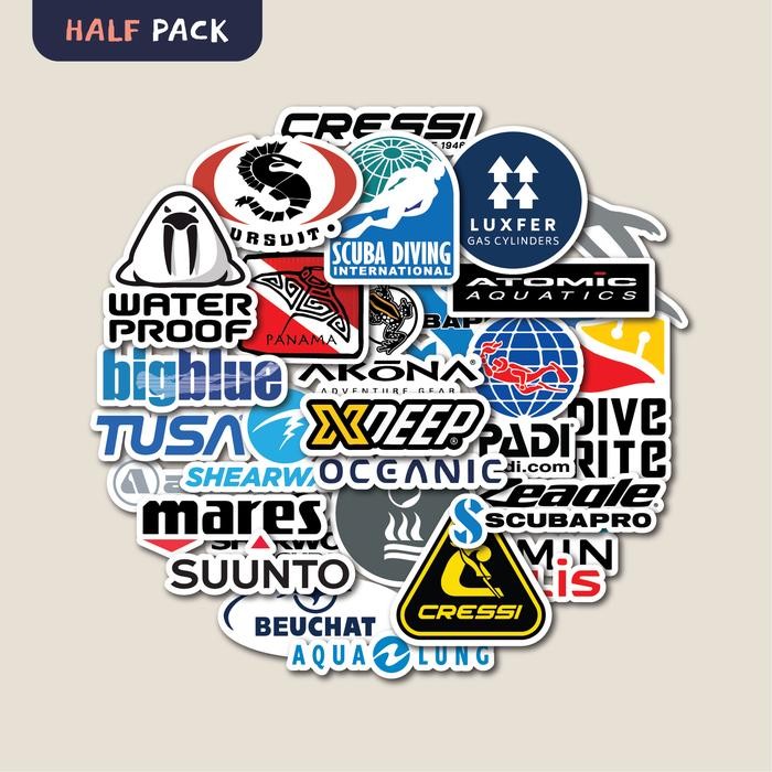 

STICKER PACK SCUBA DIVING DIVE BRAND LOGO STIKER TUMBLER LAPTOP HELM Paper