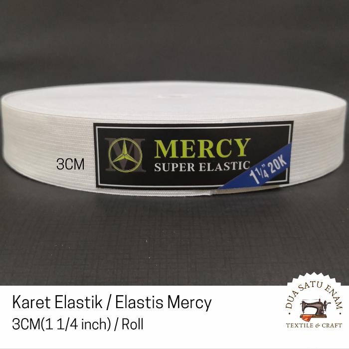 

Karet Elastis / Elastik merk Mercy 3CM(11/4inch) Roll