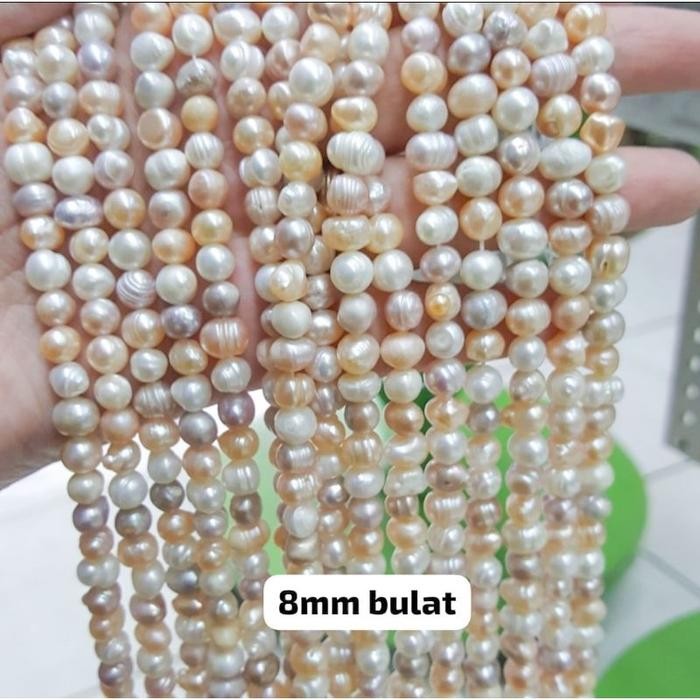 

Mutiara Air Tawar Asli Bentuk Bulat Uk 8 10 12 14 16Mm Premium Quality DIY untuk membuat Aksesoris