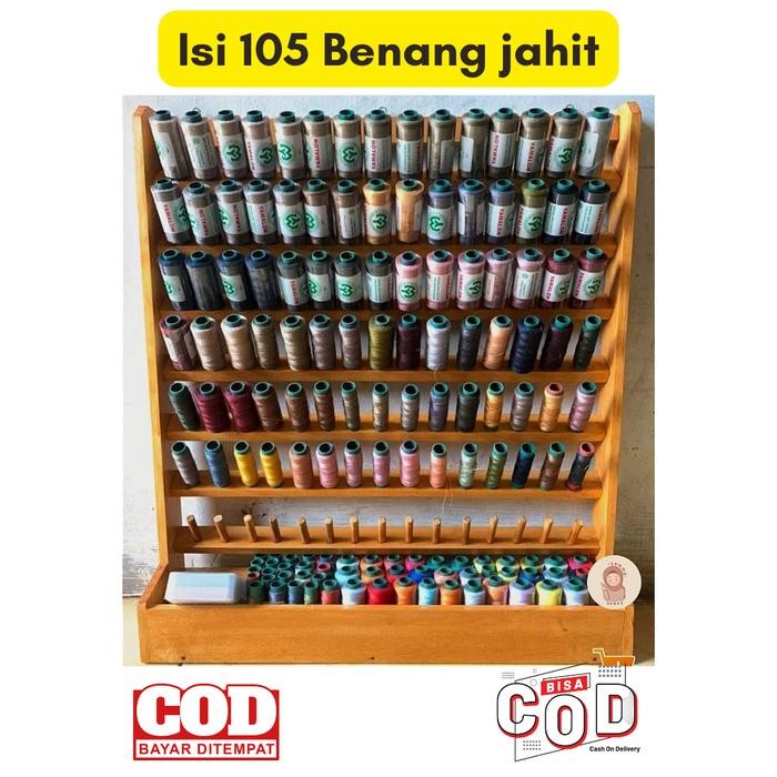

Rak benang jahit kayu murah / Rak benang serbaguna kap 105