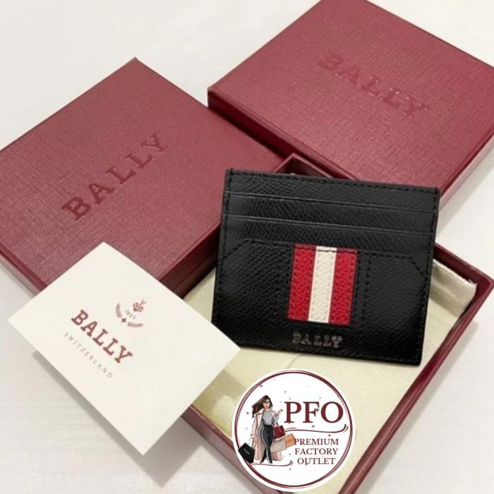 

READY STOCK Card Holder BALLY THAR Mens Card Case Black Leather Ori