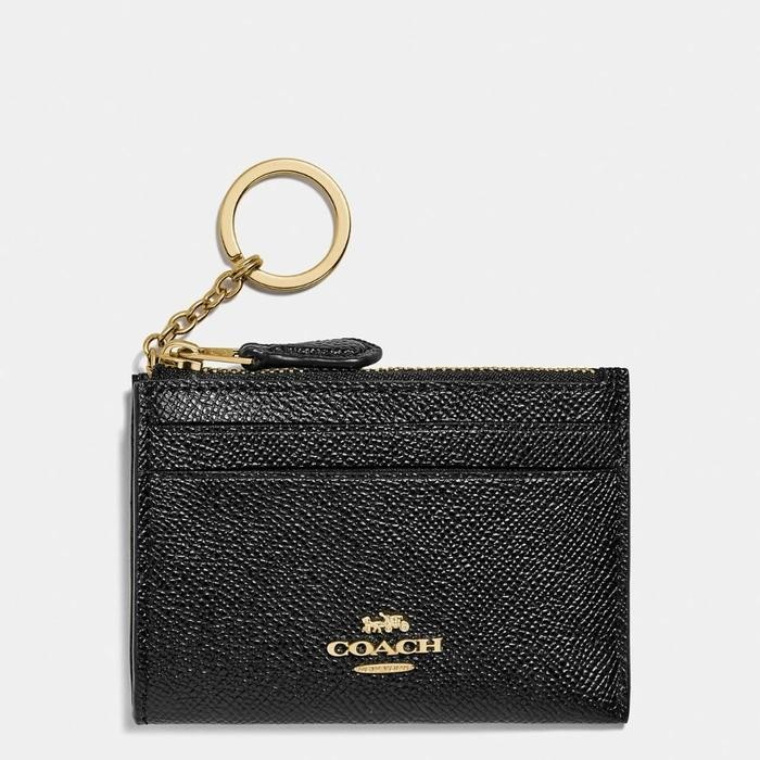 

Mini ID Card Case Black Leather