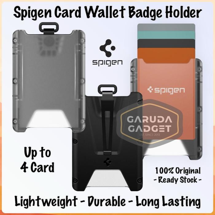 

Spigen ID Badge Card Name Tag Holder ATM Wallet Money Clip Slim RFID Original New Dompet Kartu Cover