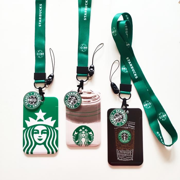 

ID Card Holder Name Tag Lanyard / Kalung Kartu Logo Starbucks Coffee 2