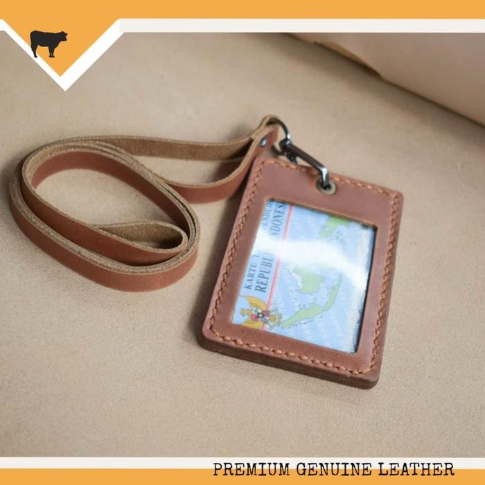 

GANTUNGAN NAME TAG ID CARD KULIT ASLI HANDMADE ORGANIZER CARD HOLDER