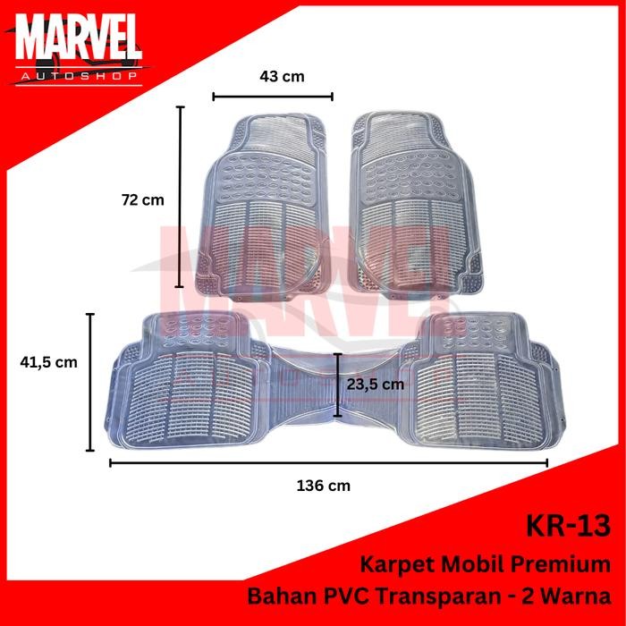 PROMO Karpet Mobil Premium 3 Potong Bahan PVC / Karpet Mobil Universal PVC / Karpet Mobil Transparan