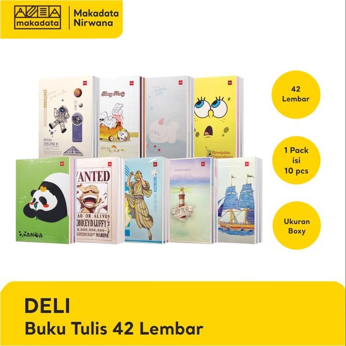 

DELI BUKU TULIS BOXY ISI 42 LEMBAR (1 PACK)