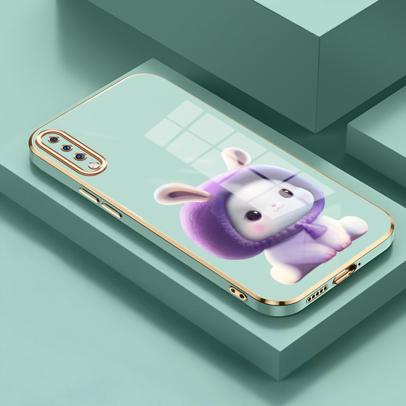 Casing Untuk Samsung Galaxy A70 Case Casing topi ungu berbulu silikon tahan HP Softcase Kasing elect