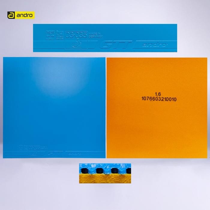 Karet Bat Tenis Meja Pingpong Andro Gtt 45 Blue Tensor Technology