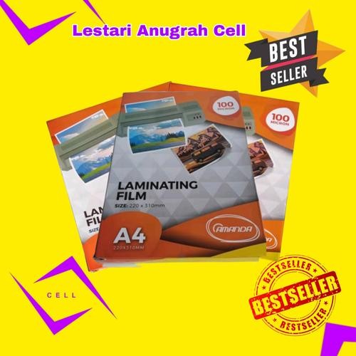 

plastik laminating f4 amanda 100 pcs / laminating F4