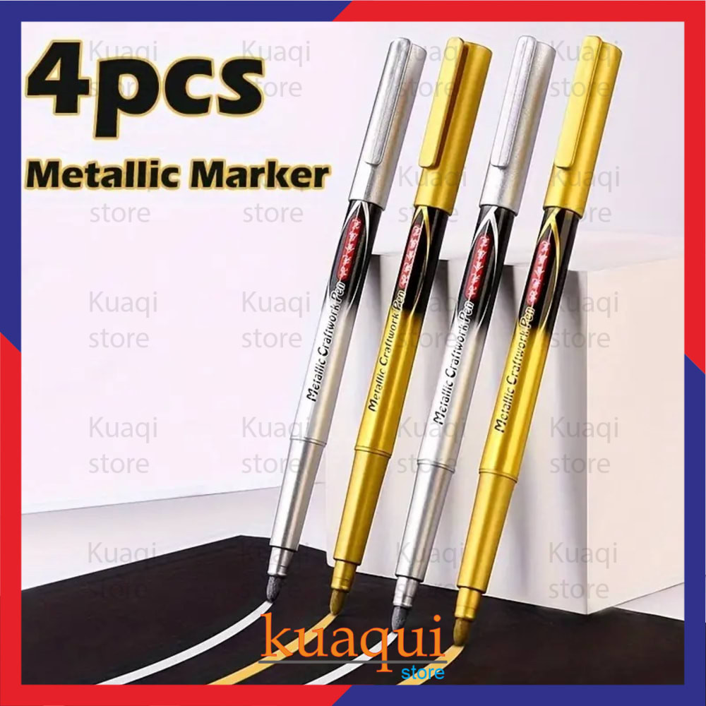 

Spidol Permanen Marker Metallic Chrome Gold Silver 1.5mm 4 PCS - GN550