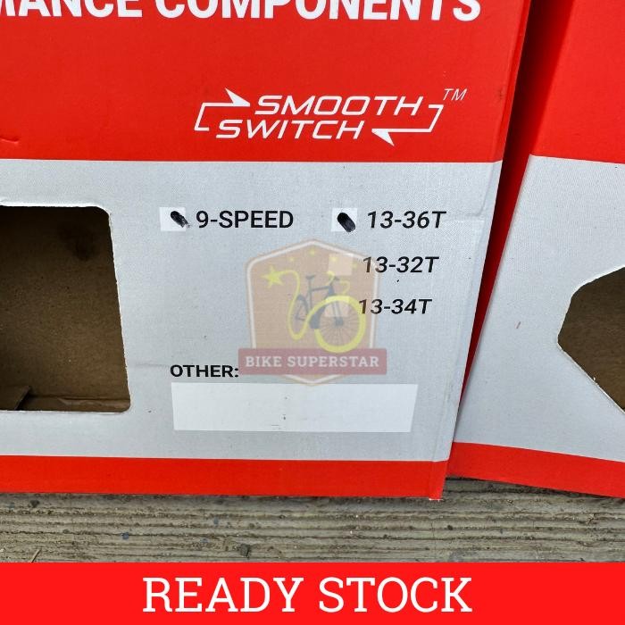 BestSeller Freewheel Sprocket Gir Gear Megarange Susun Belakang OXO 9 Speed 13-36T Drat Ulir Sepeda