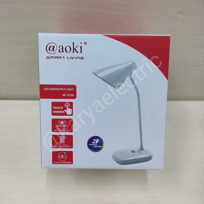 LAMPU BELAJAR TRICOLOUR SENTUH AOKI AK-6106 AOKI 6106 CHARGE EYELASH