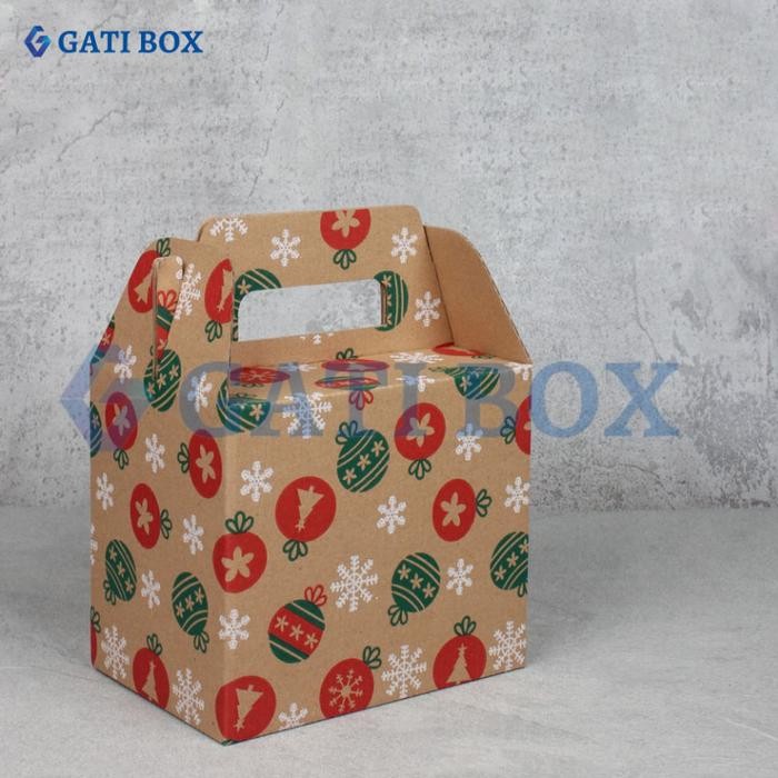 Dus Tenteng Natal Box Thinwall 1000ml Isi 2 Kardus Hampers Christmas