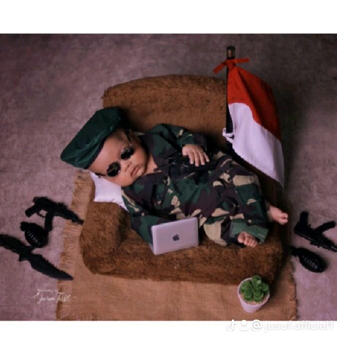 DISKON baju TNI anak baju TNI newborn kostum TNI anak kostum TNI newborn kostum tentara bayi