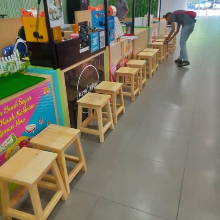 Kursi Kotak Kursi Kayu Kursi Konter Tinggi 45