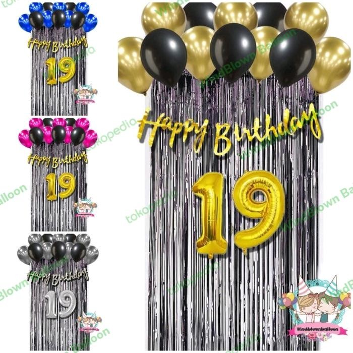 BARU BACKDROP BIRTHDAY WINDBLOWN SIMPLE DEKORASI ULANG TAHUN DEWASA & ANAK LENGKAP