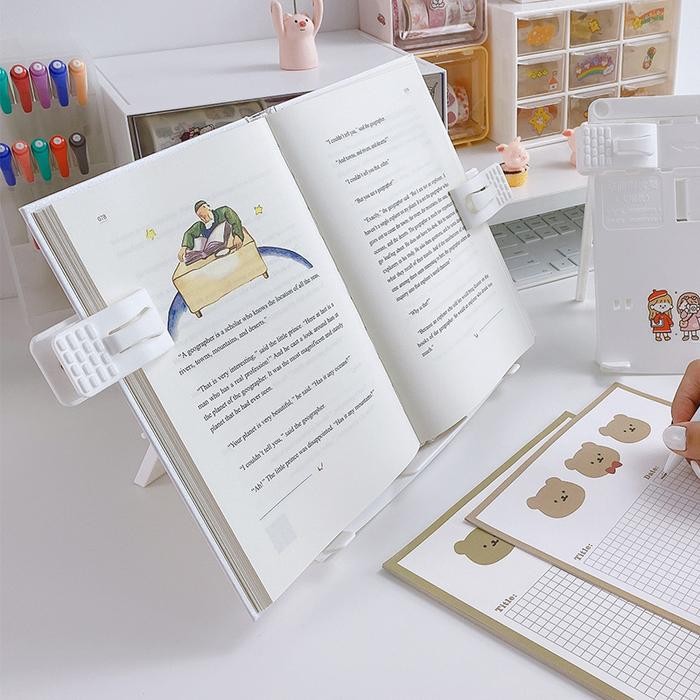 

ASLI Book stand reading er penyangga buku Majalah Ipad Berdiri Utk anak READY STOCK