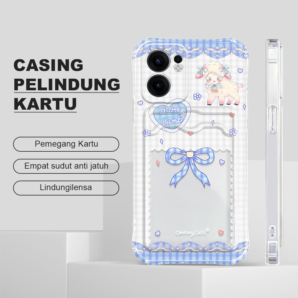 Casing Tempat Kartu Lucu Hp For OPPO Reno 13F 4G 5G Phone Case Softcase Soft Kesing Card Holder Port