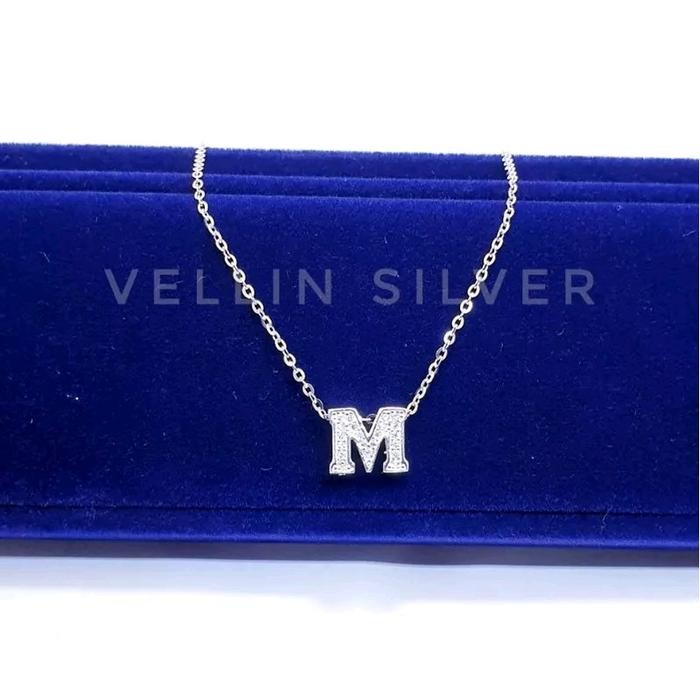 Kalung Perak Huruf Abjad Alphabet Inisial Silver 925 Asli