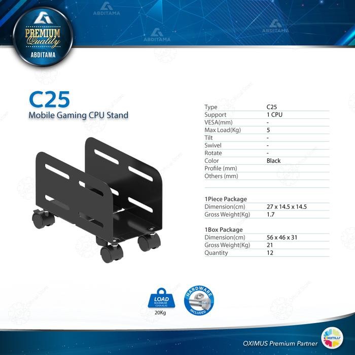 

ASLI OXIMUS C25 Rak CPU Roda Serbaguna dengan Adjustable Width Tempat & Tatakan CPU Ideal untuk