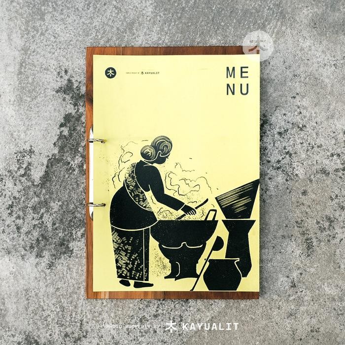 

ORIGINAL COVER BUKU MENU KAYU JATI PERHUTANI / MENU BOARD / BINDER BOOK READY STOCK