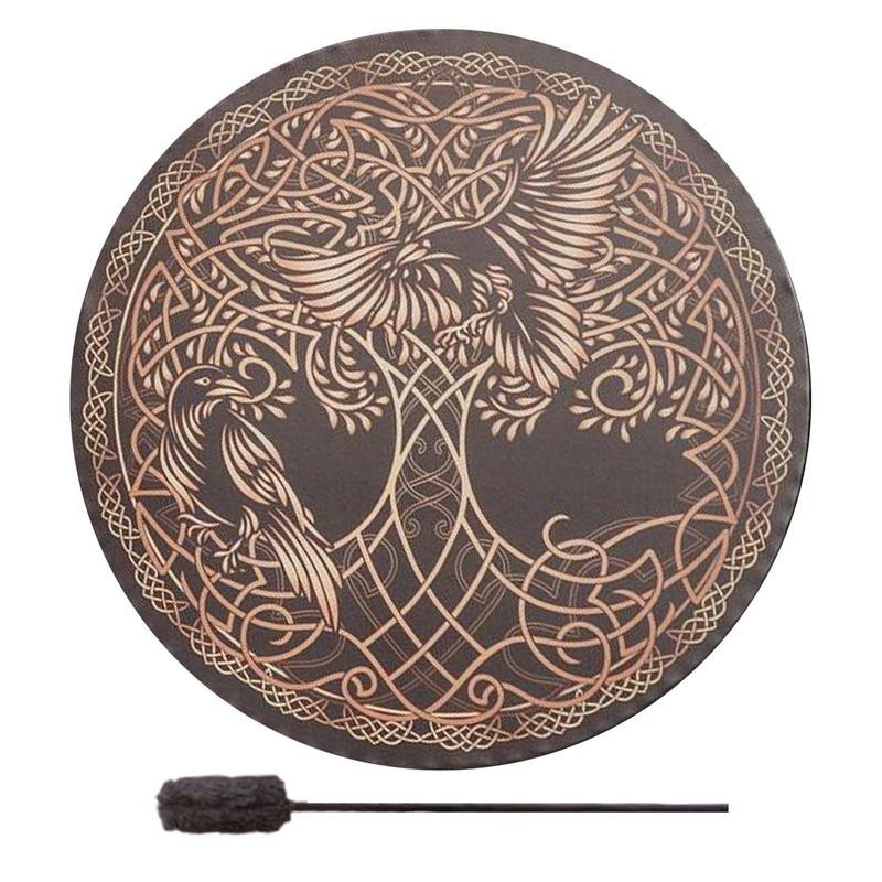 Shamanic Drum Shaman Drum Tree-of-Life And Bird Siberian Drum Frame Drum Instrument Gift For Music L