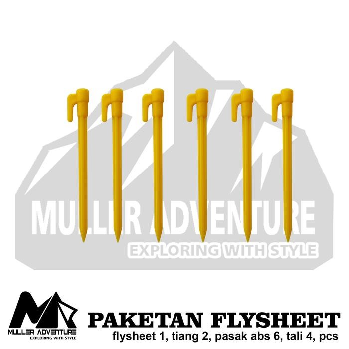 paketan flysheet set 4x6 meter incule tiang, tali flysheet, pasak abs