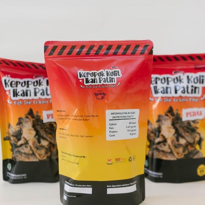 

Kerupuk Kulit Ikan Patin Snack Keto Rasa Original Dan Pedas Gurih