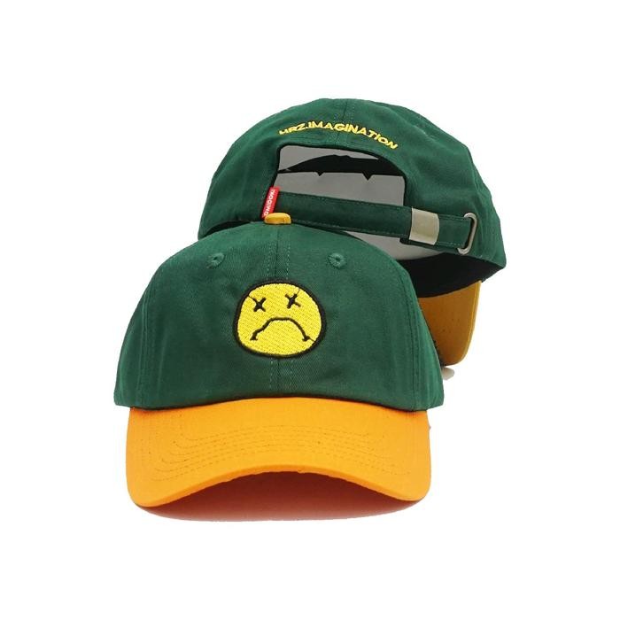 D7E_ Topi Baseball Caps Omidoki Hijau Kuning Sad Outfit Outfit
