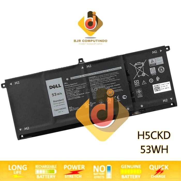 Baterai Dell Inspiron 7300 7306 7500 7506 2 In 1 Silver H5Ckd Original