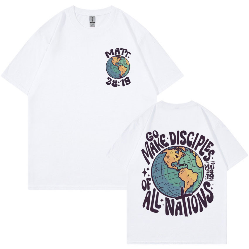 Go Make Disciples T-shirt Streetwear Kristen Kemeja Alkitab Pria Antik Pakaian Wanita Tee Kebesaran 