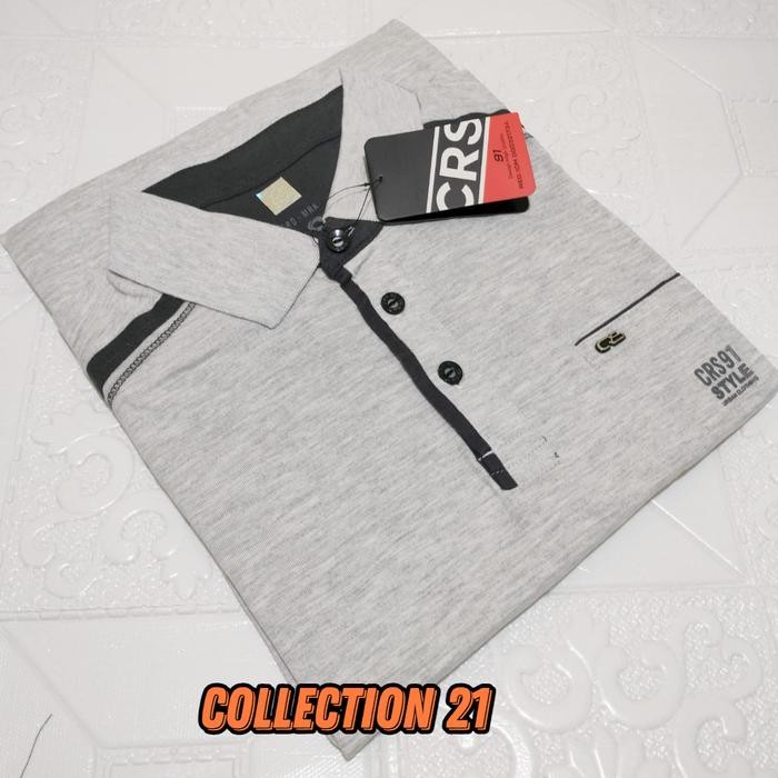 B13J Kaos Kerah Polo Fashion Crs 91 Lengan Pendek Seri Misty Casual Brand Dengan Warna