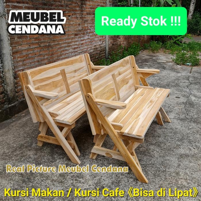 Promo Meja Kursi Cafe Kayu Jati / Kursi Taman Kayu Jati / Kursi Cafe Lipat Tbk