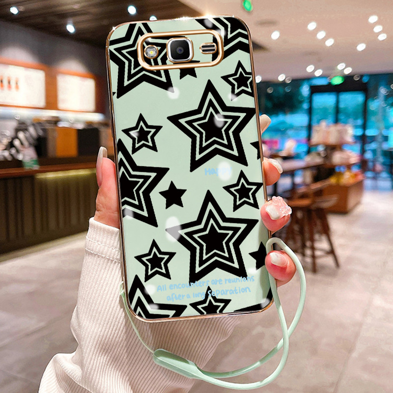 Casing Hp Untuk Samsung Galaxy J2 Prime J2 Ace Case Kartun bintang Kasing Kesing tali berlapis pelin