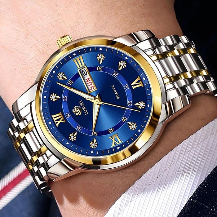 Jam Tangan Pria Luxury Anti Air Original 100% Biru Jam Tangan Pria Anti Air Mewah Putih Luxury