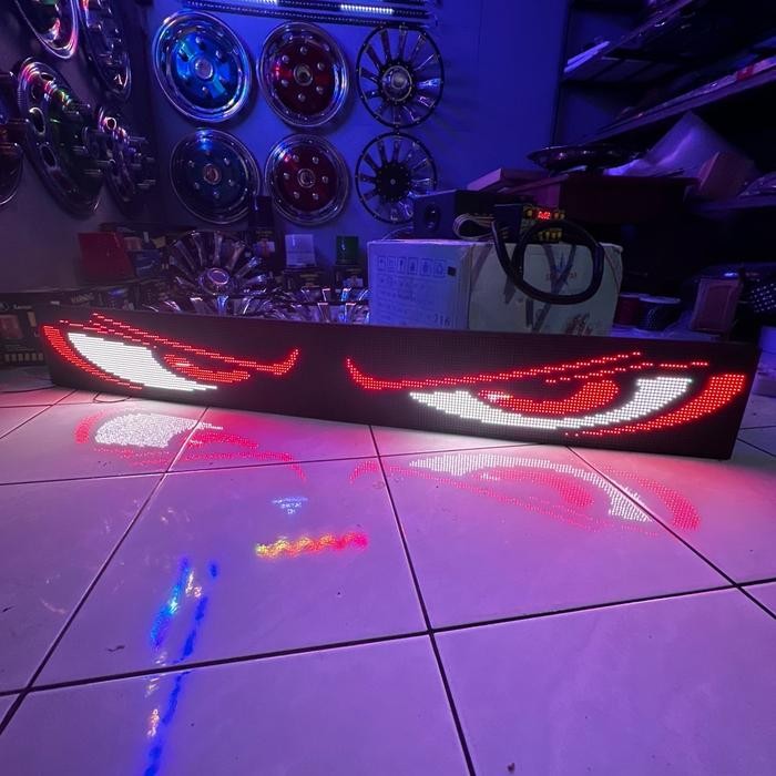 Strobo Mata Running Text Terbaru Car Lampu Truk