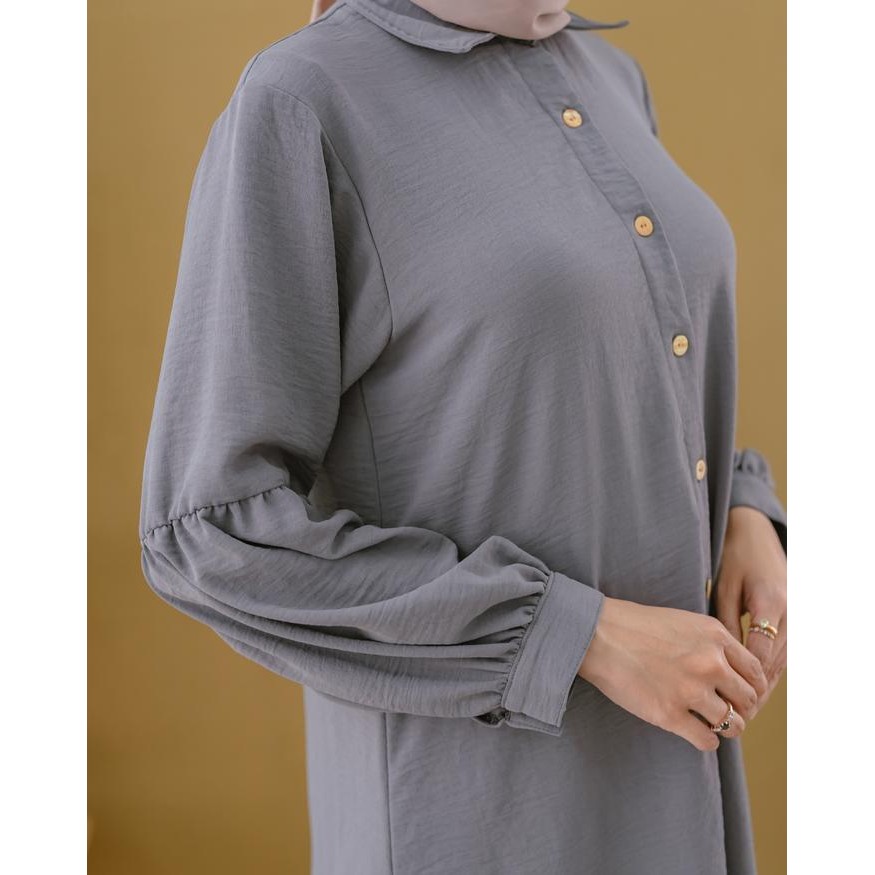 (Expert) Maula Hijab Tunik Crinkle Lengan Balon Terbaru