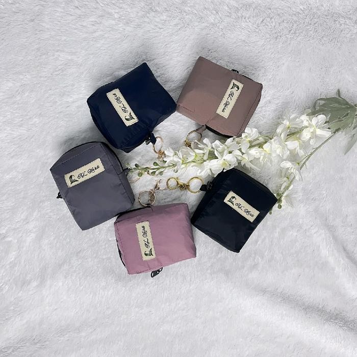 (Expert) Mukena Traveling Parasut Korea Mini Pouch Mukena Travel Mini Parasut Korea Resleting Mukena