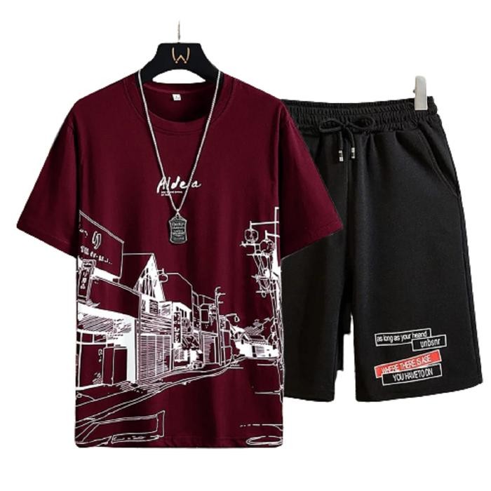 COD-baju setelan pria oversize ONESIZE kaos distro PRIA terbaru set.Ridea -mentomen Celana Pendek