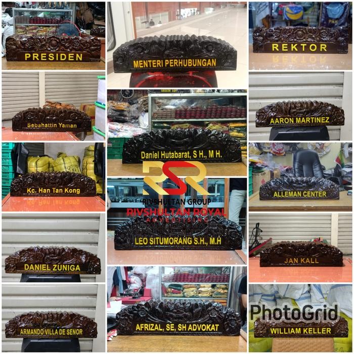 

Papan Nama Meja Kantor Motif Ukiran Barong/Bunga Ready Berkualitas