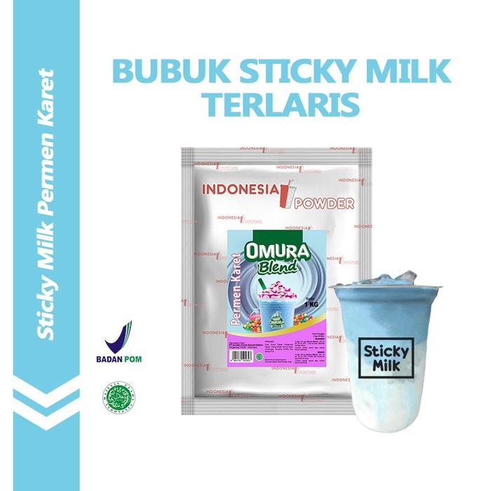 

8SXE Bubuk Minuman Es Sticky Milk Premium Rasa Permen Karet 500 Gr Mengandung Gula Susu Dan