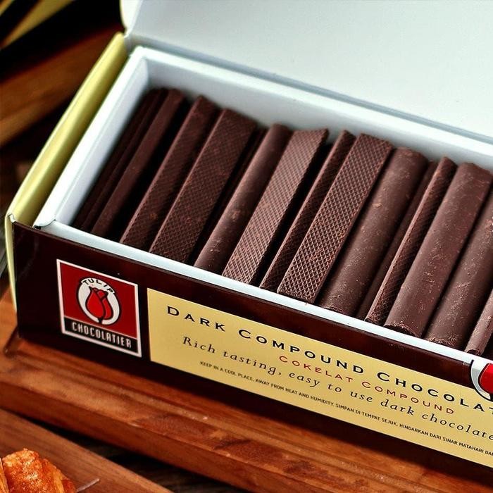 

Ready Tulip Stick Compound 250Gr Repack Dark Chocolate Sticks Coklat Baking Stik