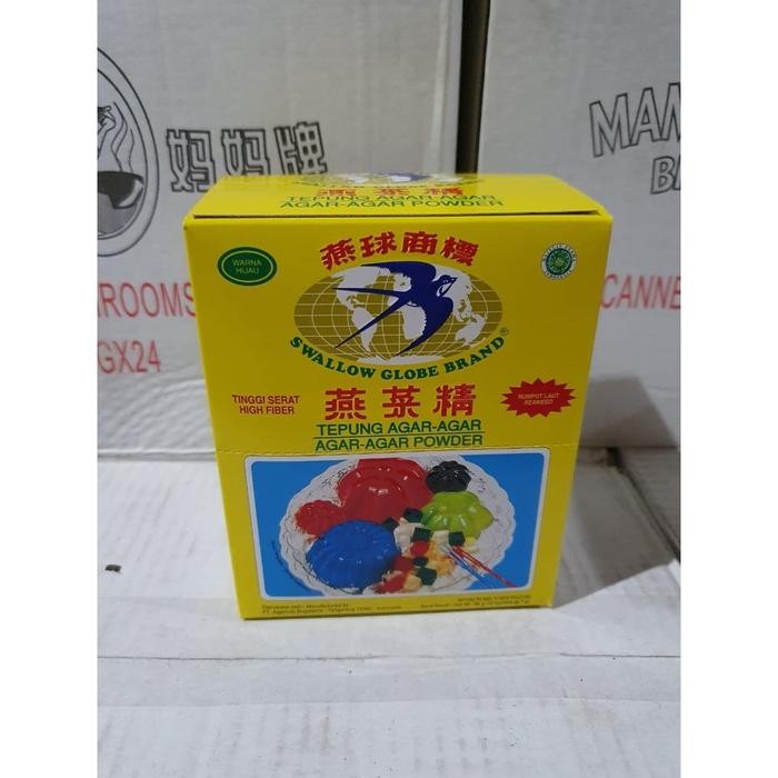 

Ready Tepung Agar Agar Swallow Globe 1 Kotak Isi 12X7Gr Asli - Bening