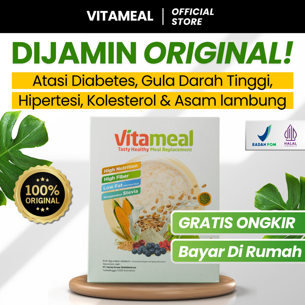 

[ DIJAMIN ] Vitameal Multigrain Sereal Susu Sehat Terbukti Ampuh Turunkan Gula Darah Tinggi Cegah Diabetes Kolesterol Asam Lambung Hipertensi Maag & Gerd FITAMEAL SUPERFOOD